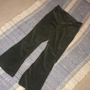 American Eagle olive corduroy flare pants